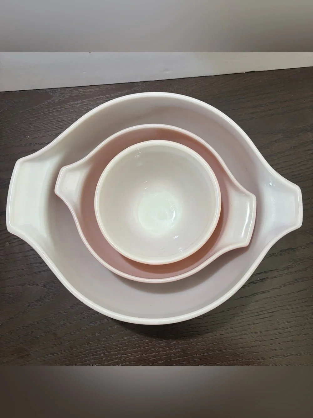 Vtg Pyrex Rust Autumn Harvest Wheat Mixing Nesting Bowls Set of 3 Made in USA